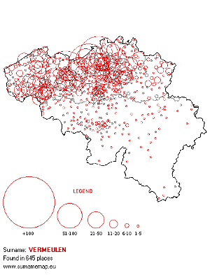 Information about Belgium Surname Map