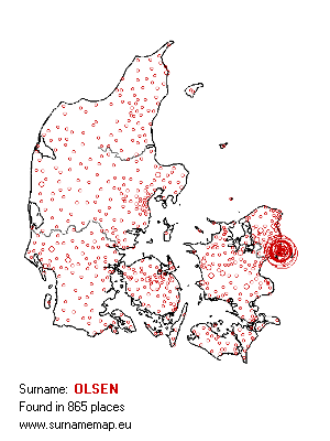 Information about Denmark Surname Map