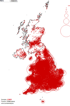 surnames ranking - UK Surname Map